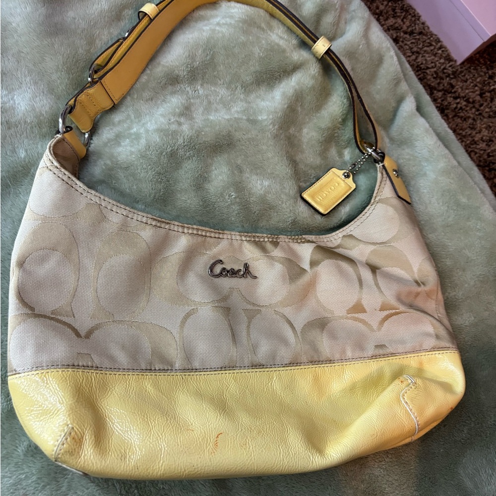 YELLOW COACH SHOULDER BAG